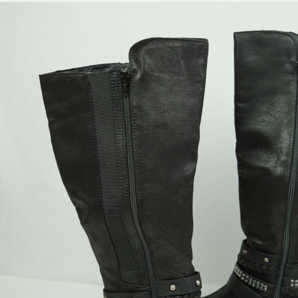 SO Black Over-the-Knee Zip & Buckle Riding Boots - Picture 3 of 5